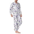 thumbnail image 2 of KLL Lavender Bicycle Sleepwear Mens Flannel Pajamas,Long Cotton Pj Set, 2 of 7