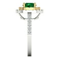 thumbnail image 3 of 1.615 ct Round Cut Simulated Emerald with Simulated Diamond Halo Accents 18K White/Yellow Gold Womens Engagement Ring, 3 of 5
