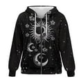 thumbnail image 3 of Garronmavis Gothic Sun Womens Fashion Tops Hoodies Smooth Loose Women Full Zip Up Oversized Sweatshirts Washable Elastic Long Sleeve Outerwear Winter Outfit with Pocket, 3 of 7