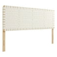 thumbnail image 2 of Sparta Weave Vegan Leather King Headboard in Natural Beige, 2 of 8