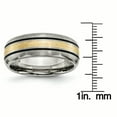 thumbnail image 2 of Titanium Grooved 14k Yellow Inlay 8mm Brushed and Antiqued Band, 2 of 6