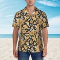 thumbnail image 4 of Goofa Sunflowers Bee Hawaiian Shirt for Men, Unisex Summer Beach Casual Short Sleeve Button Down Shirts,Aloha Tropical Floral print shirt-Small, 4 of 9