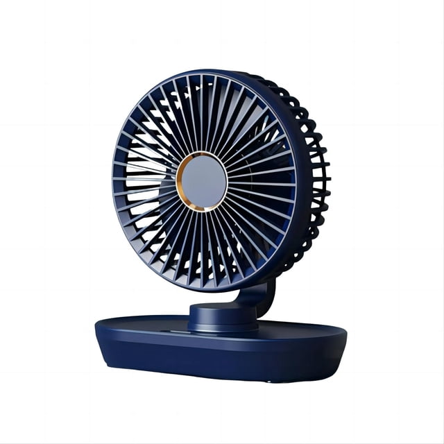 Desktop Fan USB Powered Quiet 5-Speed Portable Desk Fan with LED Display for Dorm Office Home, Foldable Hook & Easy Clean, Small Circulation Fan