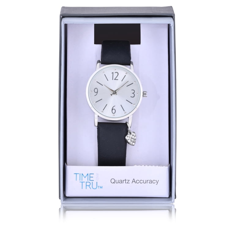 Time and Tru Women's Silver Watch with Crystal Heart Charm photo 2