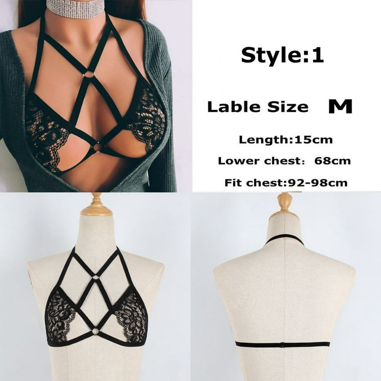 Bandage & Hollow Cage Bra, Lingerie Harness Crop Top For Adults - Women