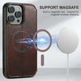 thumbnail image 3 of ELEHOLD for iPhone 14 Pro 6.1" Wallet Case Premium Leather with Card Slots Kickstand Function Magnetic Absorption Compatible with MagSafe Charging Shockproof Protective Case,Brown, 3 of 6