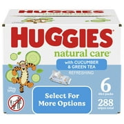 Huggies Natural Care Refreshing Baby Wipes, Scented, 6 Pack, 288 Total Ct (Select for More Options)