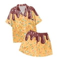 thumbnail image 4 of Ensemble de Pyjamas de Noël pour Préados, Pyjamas en Soie Imprimée pour Filles, Manches Courtes, Tenue de Noël 2 Pcs pour Filles, Pyjamas pour Filles 12-13 Ans, 4 of 4