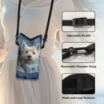 thumbnail image 5 of ZIATUBLES Westie Print Neoprene Phone Bag Soft Cellphone Sleeve Pouch Shockproof Phone Purse with Adjustable Crossbody Strap and Hook and Loop Fastener, 4 X 8 Inch, 5 of 7