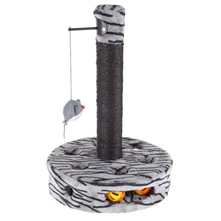 Interactive Cat Scratching Post in Black and Gray