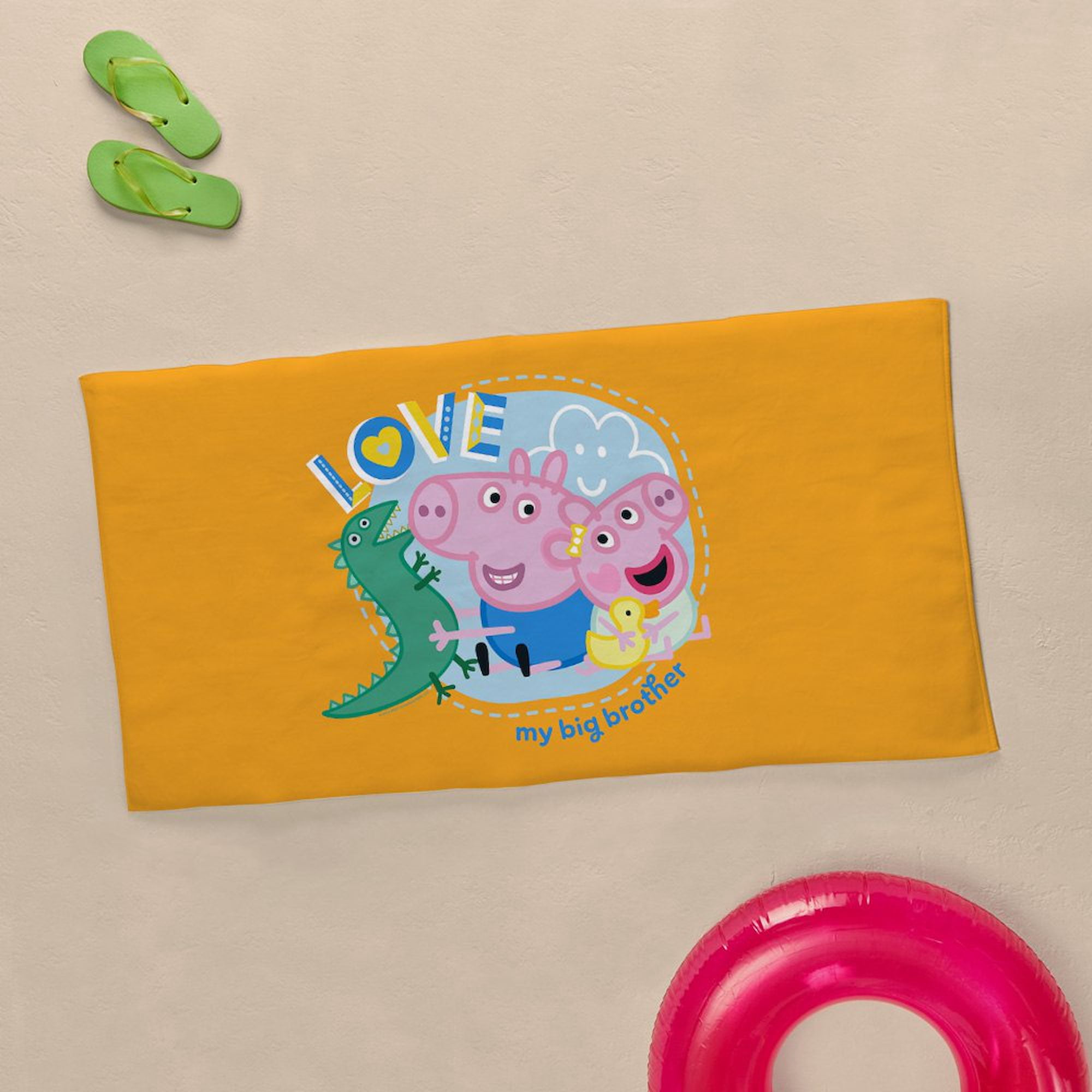 CafePress - Peppa Pig: Love My Big Brother - Large Beach Towel, Soft 30"x60" Towel with Unique Design