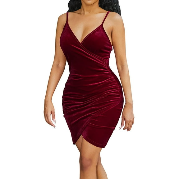 Plus Size Women Sexy Sling Mini Dress Sleeveless Backless Party Club Night Out Bodycon Tight Fit