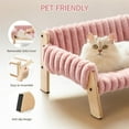 thumbnail image 6 of Cat Couch Bed, Pet Sofa for Indoor Cats Wooden Indoor Elevated Cat Beds with Removable Mattress Cover Suitable for Kitty, Puppy or Small Animal (Pink, Medium), 6 of 14