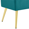 thumbnail image 5 of Topeakmart Modern Velvet Footstool Bench Upholstered Footrest Stool Button Tufted with Gold Metal Legs, Green, 5 of 12
