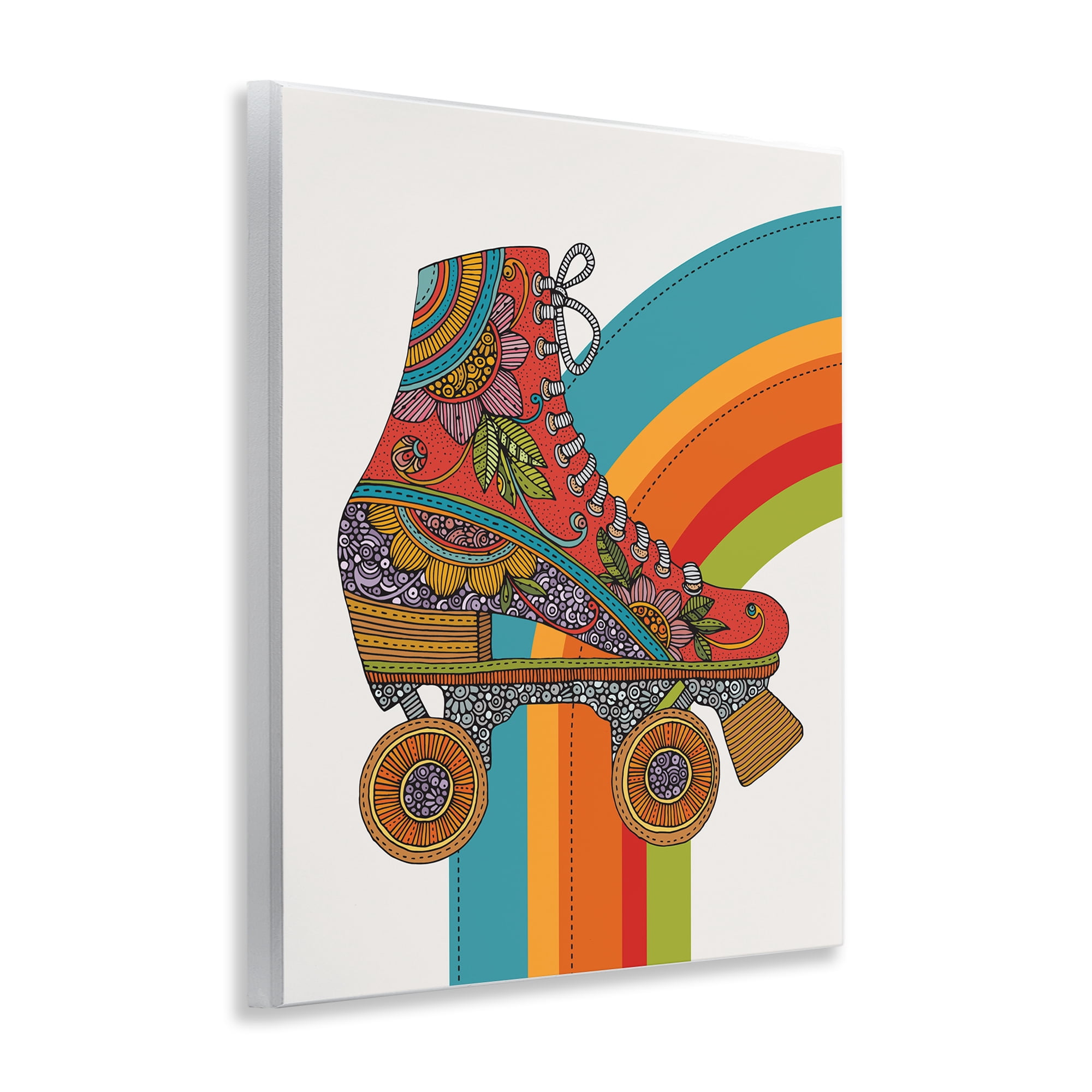 Stupell Industries Vintage Boho Roller Skate Entertainment Painting Unframed Art Print Wall Art, 11 x 14