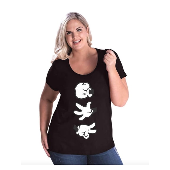 Women's Plus Size Curvy T-Shirt - Rock Paper Scissors