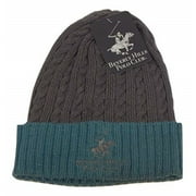 Beverly Hills Polo Club Beanie Hats, Unisex Knit Caps, Beanie Hat Skull Cap for Adult Men and Women (Cuffed 2Tone Grey)