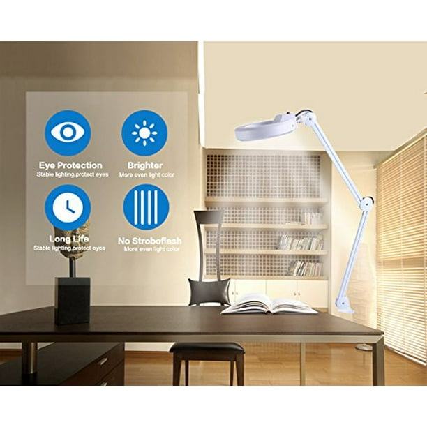 Yosoo Magnifier Desk Lamp Addie 2 In 1 Super Bright Led