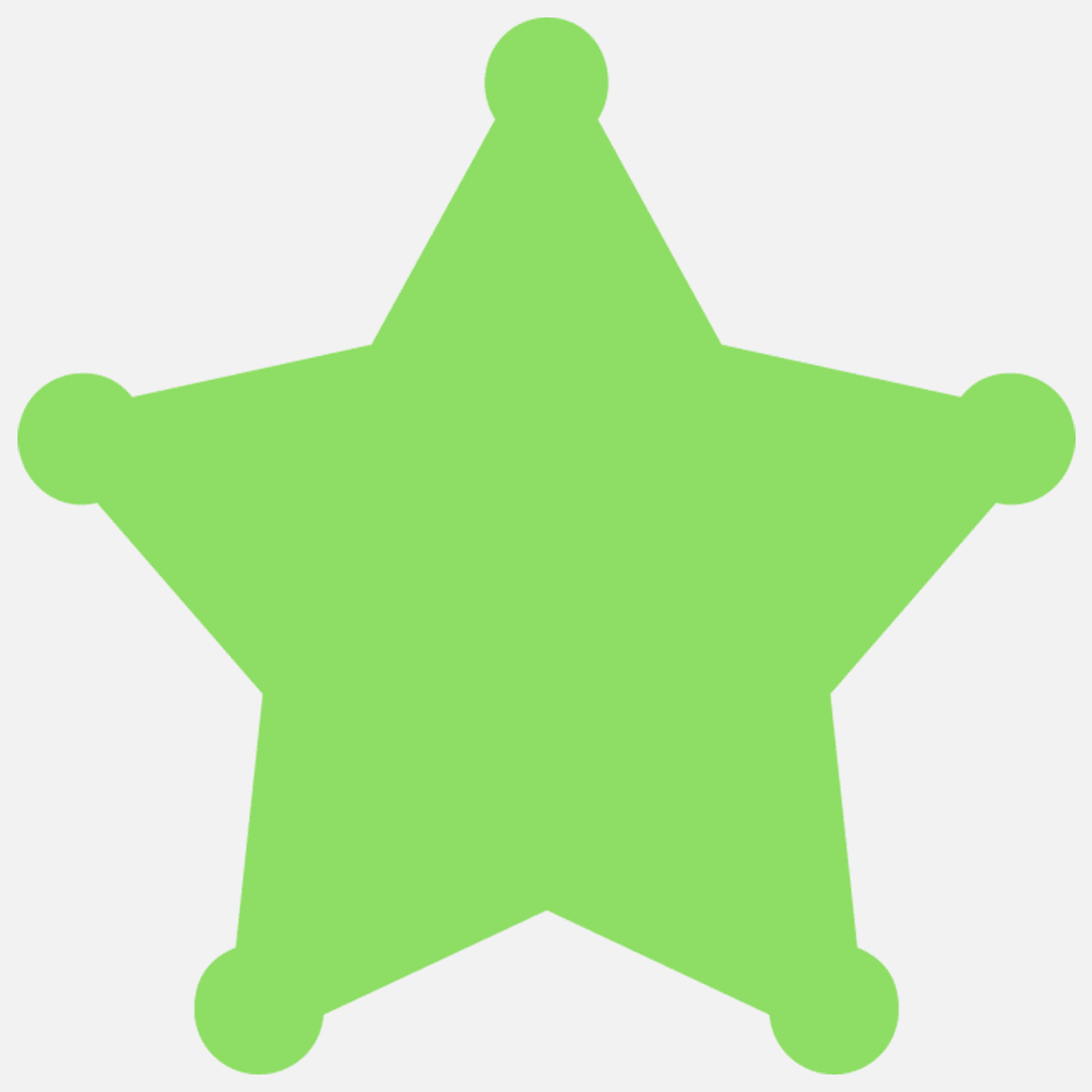 JAM Paper Standard Label Rolls, Sherrif Star, 2 3/4 x 2 3/4, Neon Green, 125 Labels/Roll