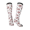 thumbnail image 4 of Fotbe Red Snake print Women's Men's Novelty Crew Socks Cotton Socks Knee High Socks for Walking,Running,Nurses,Pregnancy, 4 of 9