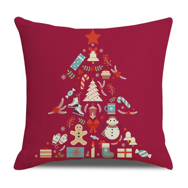 Injueey Funda de almohada navideña con estampado de Navidad, funda de cojín para sofá, funda de almohada decorativa para el hogar, sofá, Navidad, Kits de decoración para fiestas No.06 Injueey HA007803-06