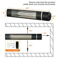 thumbnail image 2 of Gymax 1500W Electric Patio Heater Wall-Mounted Infrared Heater w/Remote Control Black, 2 of 10