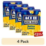(4 pack) Act II Butter Mini Bags Butter Lovers Microwave Popcorn, 1.19 oz., 12-Count Bags