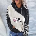 thumbnail image 1 of ICHUANYI Clearance Fashion Women's Long Sleeve Patchwork Printed Ladies Hooded Sweatshirt Tops ICHUANYI "ICHUANYI", 1 of 5