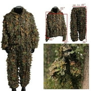 Crowdstage Hunting Ghillie Suit 3D Camo Bionic Leaf Camouflage Birdwatching Poncho Hunting 2Pcs/Set
