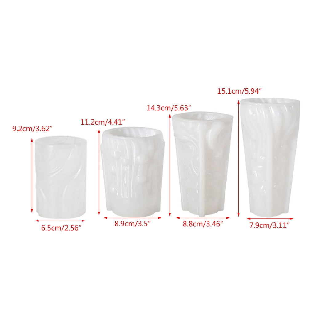 Tibvox Carved Cylinde Candle Mold for Making Candle Home Decor, DIY Epoxy Resin Casting