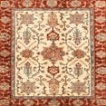thumbnail image 1 of Ahgly Company Indoor Square Abstract Brown Gold Oriental Area Rugs, 5' Square, 1 of 6