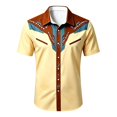thumbnail image 4 of SRZYMJ Western Shirts for Men Cowboy Pearl Snap Short Sleeve Embroidered Country Shirts Casual Work Slim Fit Button Down Outfits, 4 of 4