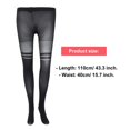 thumbnail image 2 of yeegool Collants en Molleton pour Femmes, Transparents Translucides, Design à Rayures à Empiècements, Type Bas-Collants, Noir, 1 Unité, 2 of 4