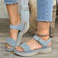 thumbnail image 6 of LOVZFMLL Women's Sandals Comfort Walking Hiking Wedges Sandals with Arch Support Open Toe Ankle Strap Casual Summer Sandals Sky Blue 9, 6 of 9