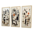 thumbnail image 3 of Designart "Abstract Urban Vision Black and White III" Modern Geometric Framed Wall Art Set Of 3 - Black Abstract Frame Canvas Set For Living Room Decor, 3 of 6