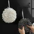 thumbnail image 3 of 2 Pack Fuzzy Chenille Hand Towels Ball, Hanging Hand Towels with Loop for Kitchen Bathroom,Soft Absorbent Hand Bath Towels, 3 of 8