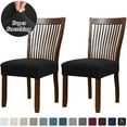 thumbnail image 2 of 2PCS Waterproof PU-Leather Chair Seat Covers with Fixing Buckle, Stretch Dining Chair Elastic Furniture Slipcover, Non Slip Outdoor Garden Hotel Seat Cushion Covers for Kids Aldult, 2 of 6
