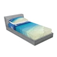 thumbnail image 2 of Ambesonne Tropical Fitted Sheet & Pillow Sham Set, Exotic Seashore View, Twinxl, Turquoise Cream, 2 of 2