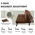 thumbnail image 4 of BSHTI 63" 3-in-1 Convertible Sofa Bed – 5-Position Adjustable Backrest (90°-180°), Linen Blend Fabric, Comfort Sofa for Apartment, Guest Room, or Living Space, Brown, 4 of 10