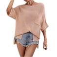 thumbnail image 4 of Summer Savings Clearance 2023! pbnbp Fall Sweaters for Women Fashion Loose Fit Knitted Long Sleeve Pullover Casual Solid V Neck Sweatshirts with Pockets, 4 of 8