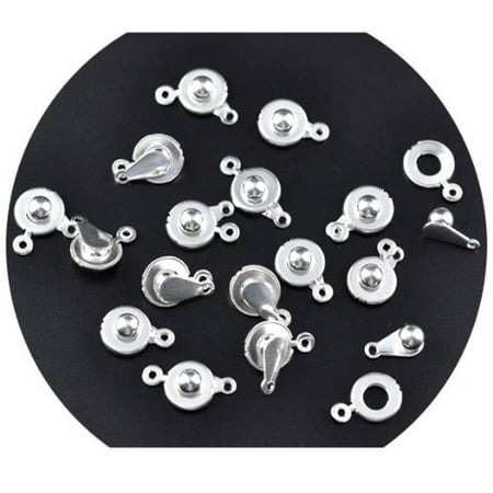 - 50 Silver Plated Ball Socket Findings Clasps 18x10mm Sold Per 50