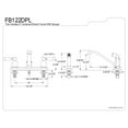 thumbnail image 3 of Kingston FB122DPL Paris Two-Handle 4-Hole 8" Centerset Kitchen Faucet with Side Sprayer in Polished Chrome, 3 of 5
