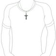 thumbnail image 3 of Bling Jewelry Mens Biker Jewelry Royal Sword Angel Wings Cross Necklace Black, 3 of 4