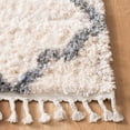 thumbnail image 3 of SAFAVIEH Berber Fringe Apache Geometric Shag Area Rug, Cream/Gray, 5'3" x 7'6", 3 of 10
