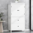 thumbnail image 2 of Tcbosik Bathroom Cabinet with Doors and Drawers, Freestanding Storage Cabinet, Modern Kitchen Cupboard with Adjustable Shelf for Kitchen, Pantry Room, Living Room, White, 2 of 9