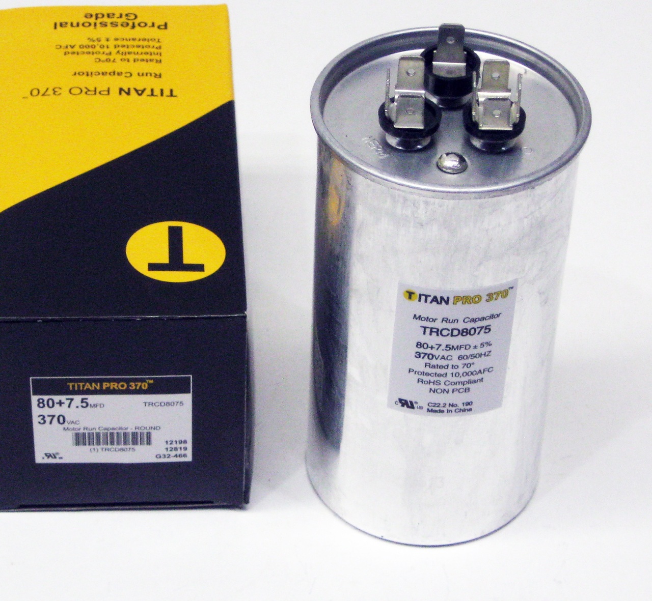 EverGrow TRCFD455 HVAC Round Dual Motor Run Capacitor – 45/5 MFD, 440/370 Volts