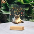 thumbnail image 2 of Hello Fall Siamese Enjoys Warm Campfire Autumn Night Bright Moon Acrylic Plaque Sign Ashwood Base Cat Lover Kitten Owner Gifts Home Desk Decor - 01008, 2 of 5