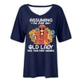 thumbnail image 4 of Raeneomay Oversized T Shirts for Women Women's Casual Retro Style Casual Printed Short Sleeve Blouse V-Sleeve Blouse/Shirt, 4 of 4