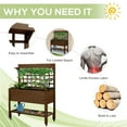 thumbnail image 6 of Outsunny 41" Raised Garden Bed with Wheels, Trellis, Storage Shelves, Brown, 6 of 8
