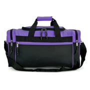 DALIX 21 Blank Sports Duffle Bag Gym Bag Travel Duffel with Adjustable Strap in Purple